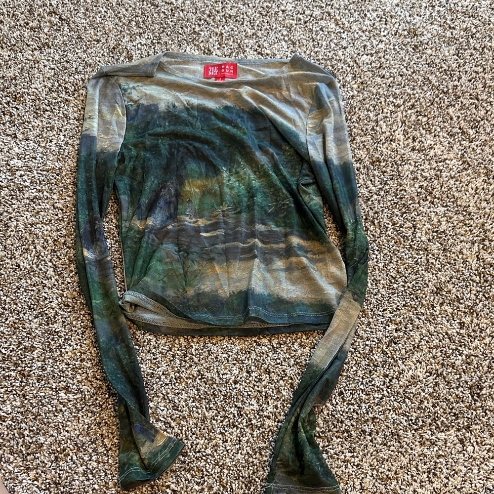PacSun Earthy Tones Long Sleeve Blouse